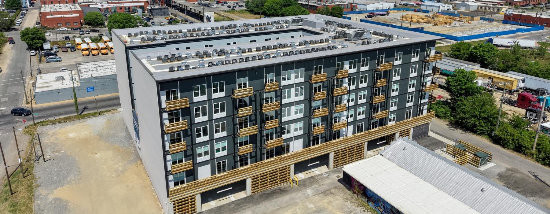 a high angle view of a building